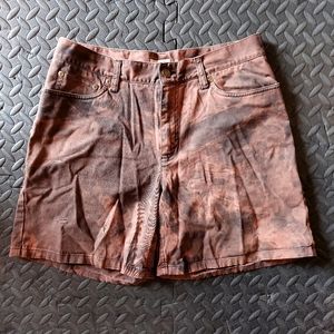 Bleach Dyed Brown Bermuda Shorts